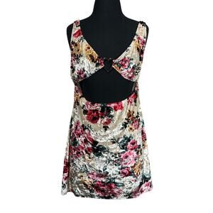 Switchblade Stiletto Velvet Floral Cut Out Top Heart Hardware 2X Open Midriff
